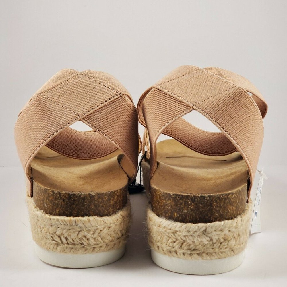 WOMENS PLATFORM STRAPPY SANDALS  BLUSH NUDE - Picture 3 of 6
